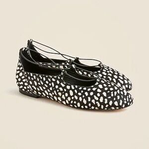 J. crew Andi strappy ballet flats in printed calf hair size 9